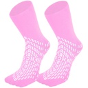 HCS Non-Slip Hospital Socken mit Griffen für Damen und Herren (6 Paare) - 360 All-Around Tread Non-Slip Sock für Ältere/Senioren - Hospital Grip Socken, Fall Risk Patient Hausschuhe (Pink, Regular)