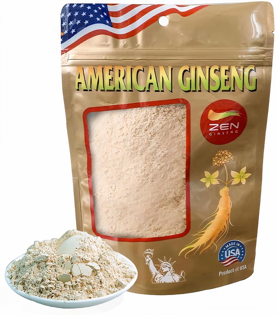 Zen Ginseng Powder - 4 oz. Tasche von American Wisconsin Ginseng - Non-GMO, Gluten Free - für Suppen, Tees, Kaffee, Säfte, Glatteien und Backen.