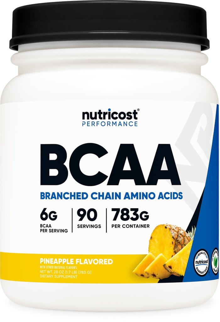 Nutricost BCAA Powder (Pineapple, 90 Serve) - Rapporto ottimale 2:1:1:1