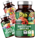 Number One Nutrition N1N Premium Superfood Greens [28 Leistungsfähige Zutaten] und Super Fruits & Veggies Supplement [40 Ganze Lebensmittel] - Komplette Superfood Bundle, 2 Pack