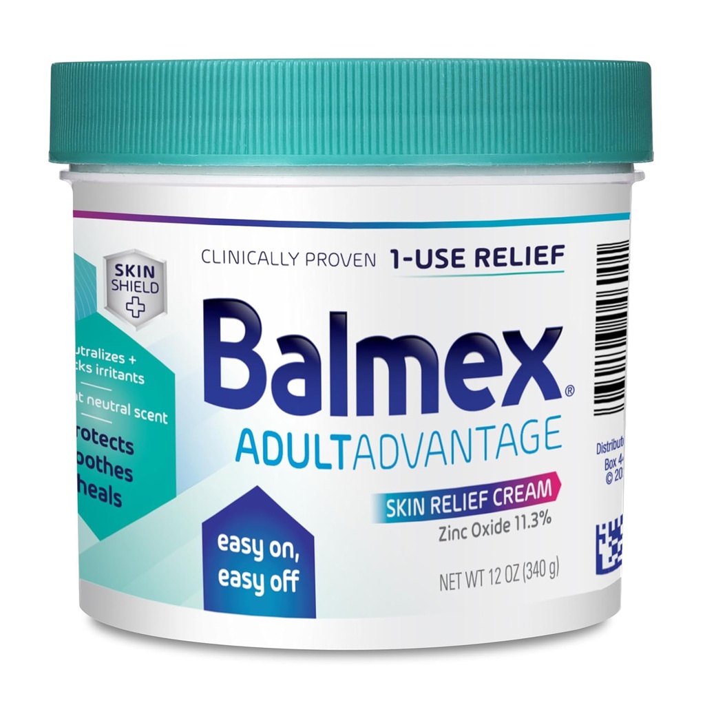 Balmex Erwachsene Rash Relief Barrier Creme für Inkontinenz Pflege, einfach, leicht ab, 12oz