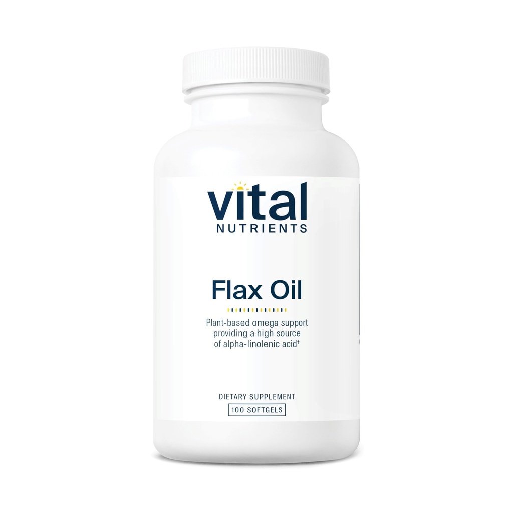 Vital Nährstoffe Flax Seed Oil 3000mg | Kaltgepresstes Flax-Öl mit hoher Konzentration von ALA für Herzgesundheit* | Gluten, Milch und Soja frei | Non-GMO | 100 Softgels