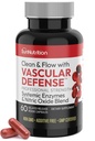 Nattokinase Ergänzung Nitric Oxid Kapseln Rüben Wurzel Extrakt High Potency Lumbrokinase & Bromelain Systemische Enzyme Nitric Oxid Mischung Clean & Flow Vascular Defense 60 Caps 30 Servietten