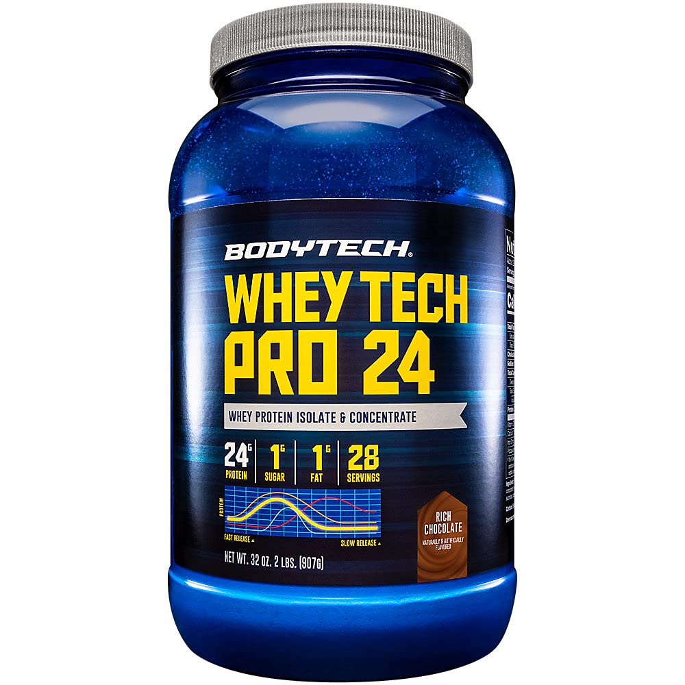 Cioccolato ricco di polvere BODYTECH Whey Tech Pro24 (2 lbs/ 28 Serve)