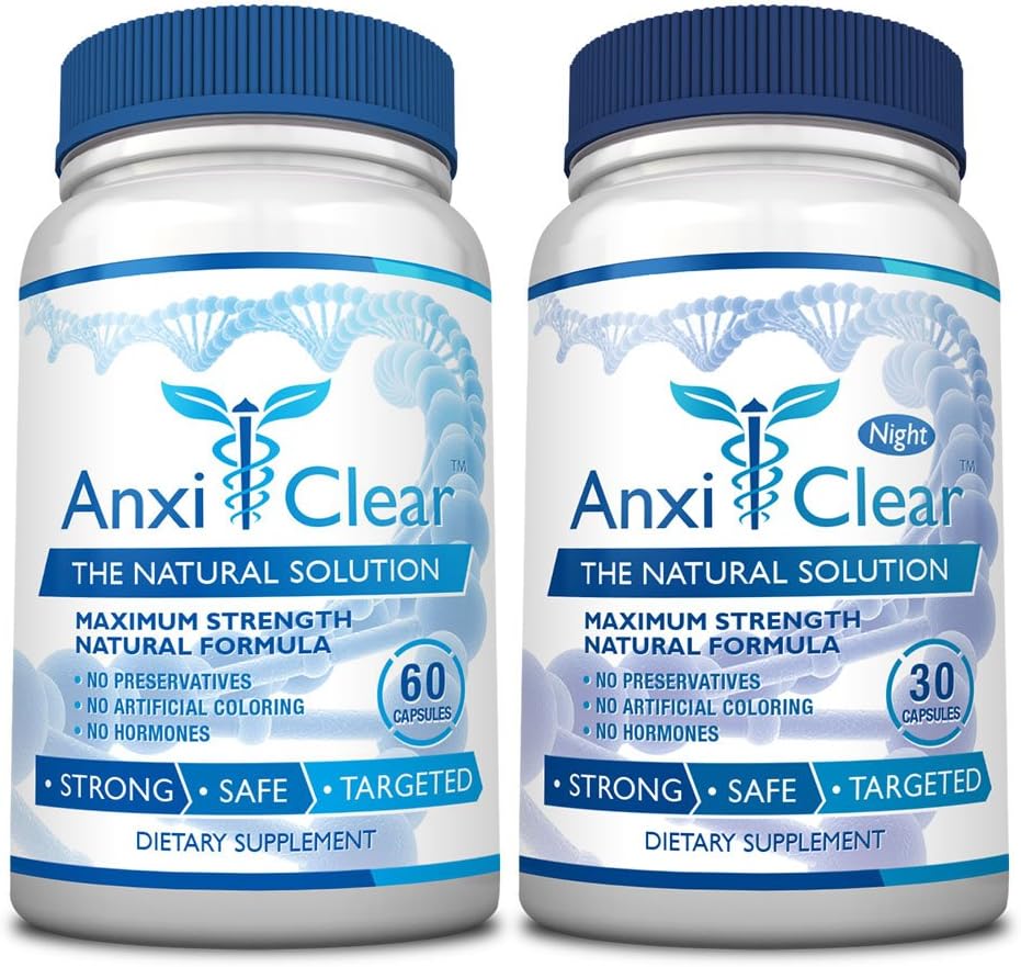 Verbrauchergesundheit AnxiClear - Boosts Mood, Beruhigt den Geist, erhöht Serotonin Levels - 5-HTP, L-thianine - 1 Tag + 1 Nacht