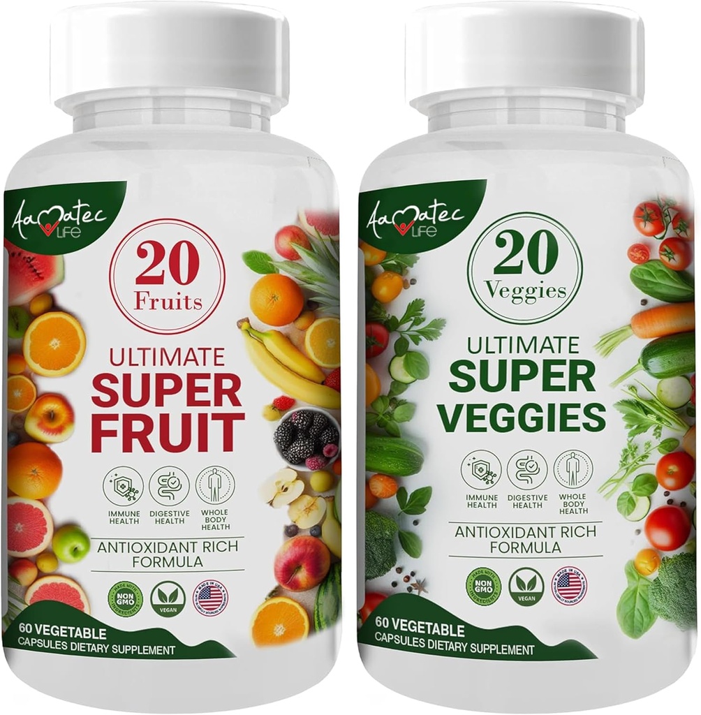 Suppléments de fruits et légumes Aamatec Life avec 70 Fruits et Légumes.