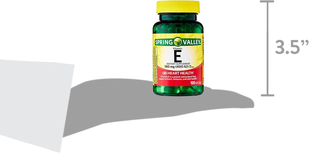 Frühlingstal Vitamin E Herzgesundheit Nahrungsergänzungsmittel Weichgel, 180 mg (400 IU), 200 Graf