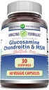 Formules étonnantes Glucosamine Chondroïtine & MSM 60 Capsules Véggies Sans mollusques sans OGM Sans gluten