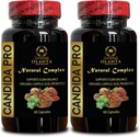 Candida PRO Natural Complex - Fresh White Oregano Leaf, Candida May Cleanse Gut Support, Candida Cleanse Detox pour les femmes, combinaison d'acide caprylique - 2 bouteilles 120 capsules