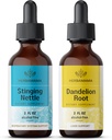 HERBAMA Herbal Liquid Drops Kit - Bundle of Stinging Nettle & Dandelion Root Tincture 2 fl oz - Vegan, Non-GMO, Sugar & Alkohol-Free - 2 Pack