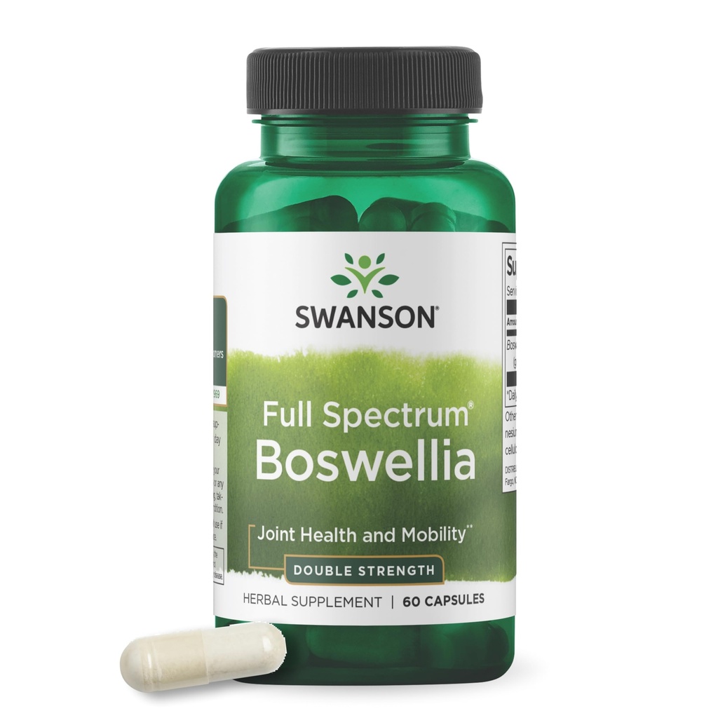Swanson Double Strength Boswellia Serrata Ayurvedic Joint Supplement für aktive Erwachsene Suche nach Flexibilität und Mobilität - 800 mg (60 Kapseln)