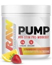 Pompa RAW Stim Free Pre Workout (Limonata di fragole) - Non stimolante Pre Workout Supplement Polvere Nitric Oxide Booster - Pre Workout Supplements Bevande durante l'allenamento - 40 Serve