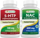 Best Naturals 5-HTP (5-Hydroxytryptophan) 100 mg & NAC - N Acetyl Cystein 600 mg