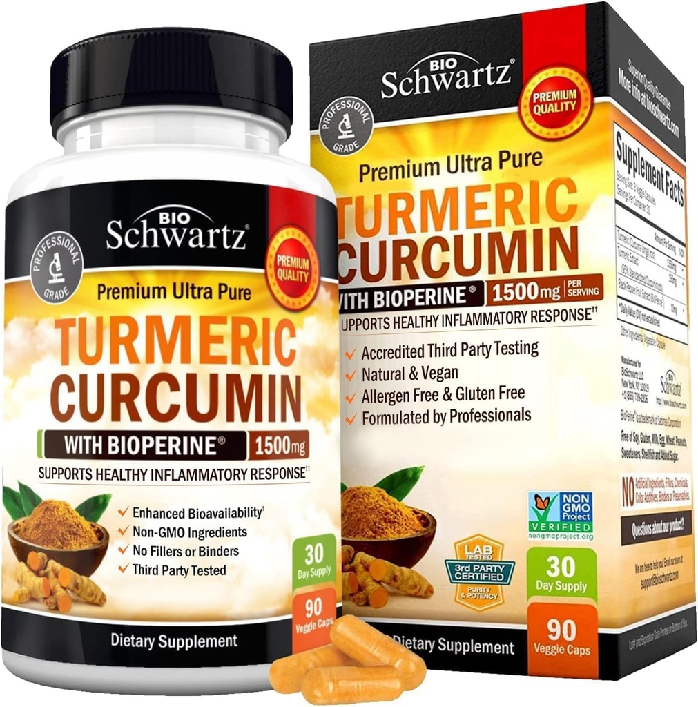 BioSchwartz Curcumina Turrica 1500 e Magnesio Bisglycinate Bundle