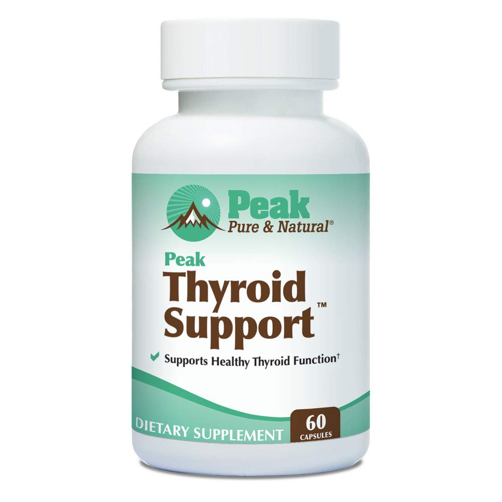 Supporto tiroideo da Peak Pure & Natural | Thyroid Supplemento e Metabolismo Booster per sostenere la manutenzione del peso | Supplemento di iodio Progettato per la tiroide sottoattiva | 60 capsule