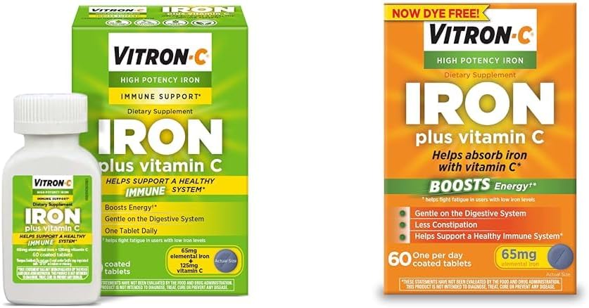 Vitron-C High Potency Eisen Ergänzung mit Vitamin C, 60 Zähler, Packung von 2