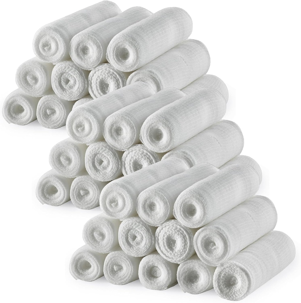 MEDca Gauze Bandage Rollen - 36 Packung, 4 in x 4.1 Yards pro Rolle, medizinische Grade Stretch Wrapping für Dressing Alle Arten von Wunden und Erste Hilfe Kit (4-Zoll, 36 Stück)