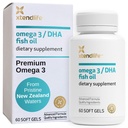 Xtendlife Omega 3 DHA Fischöl - 1100mg mit 700mg DHA und 300mg EPA - Omega 3 6 9 Ergänzung für Herz und Gehirn - 1 Monat Versorgung (60 Zähler)