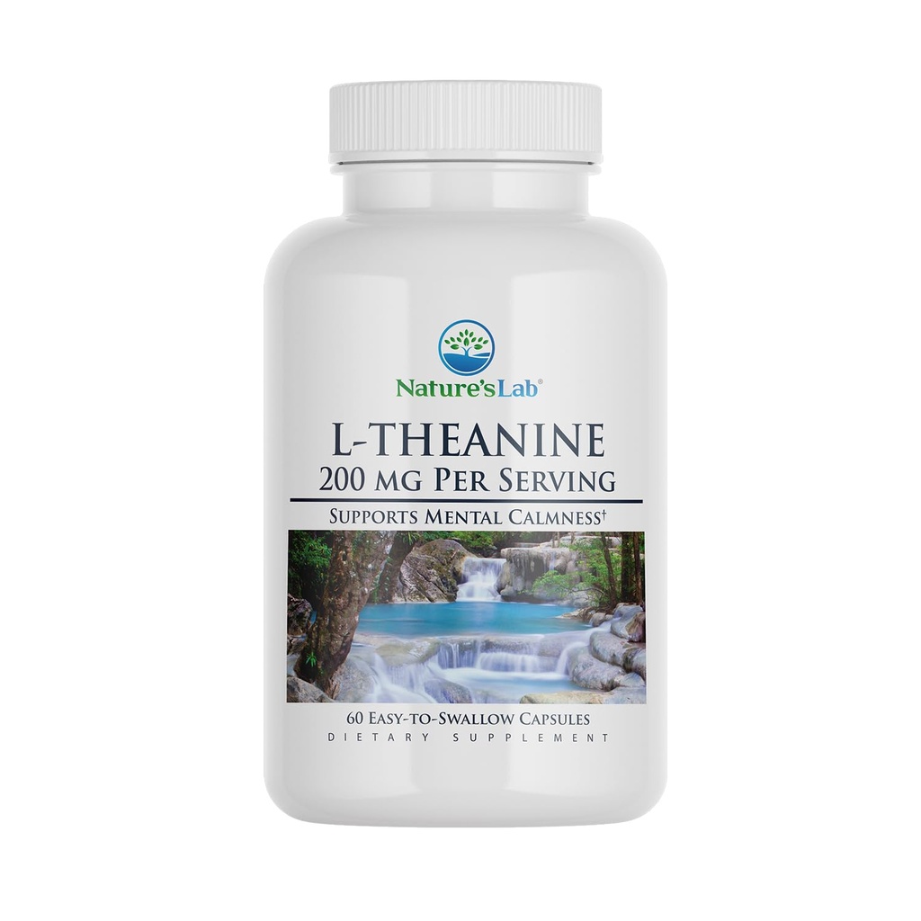 Nature's Lab L-Theanine, 200 mg - Supporta calma e relax* - 60 capsule