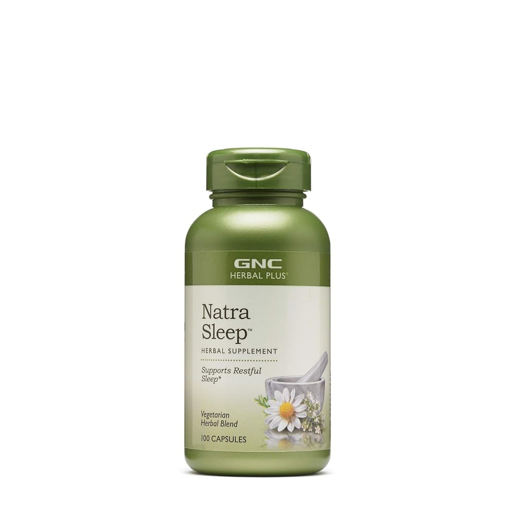 GNC Kräuter Plus Natra Schlaf-Ergänzung, Vegetarisch, unterstützt restful Schlaf, 50 Servierungen