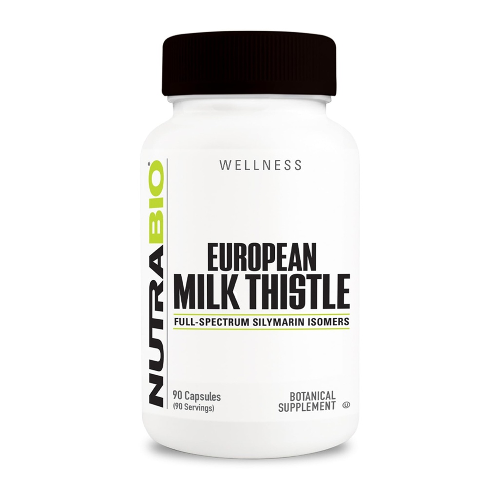 NutraBio supplément de chardon de lait européen, 241mg - soutient les avantages antioxydants et le bien-être, 90 Capsules