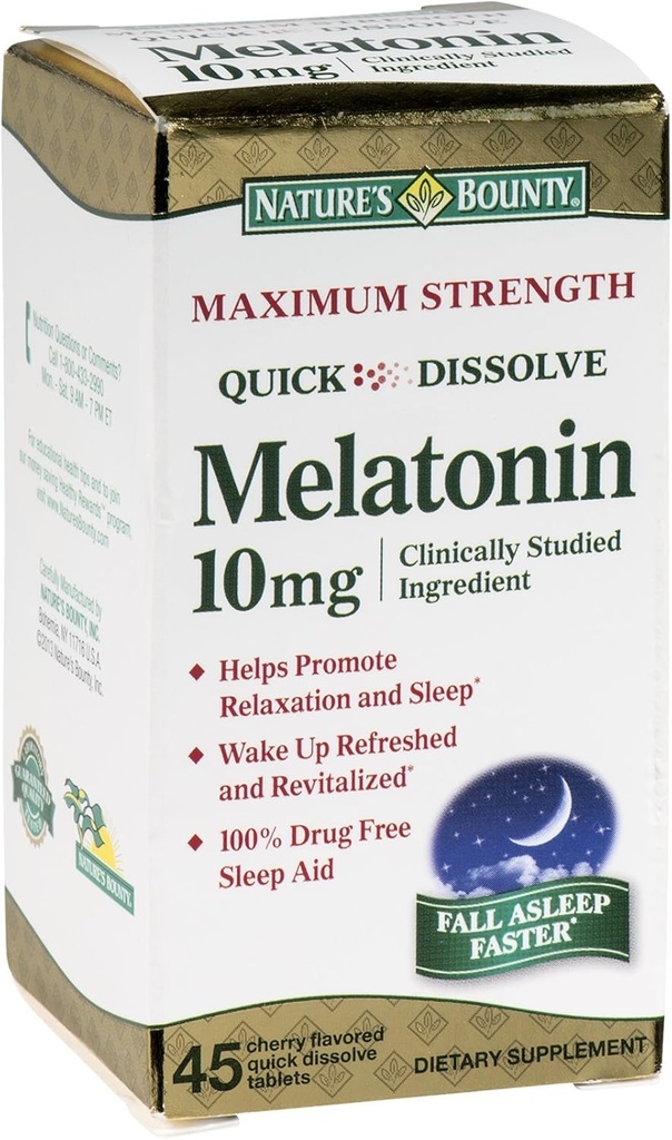 Nature's Bounty Melatonin 10 mg Schnellauflösen Tabletten 45 ea (Pack von 3)