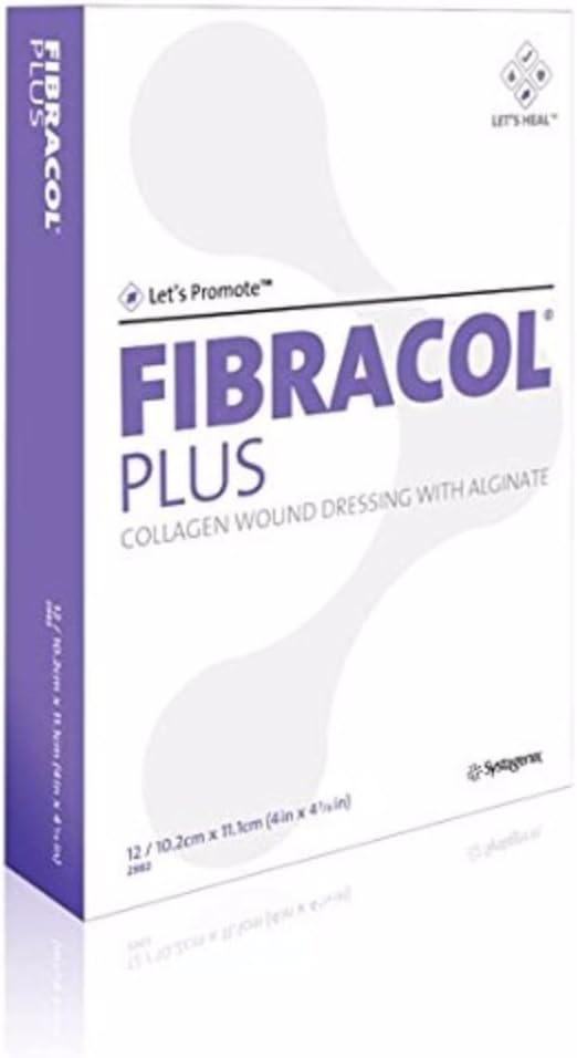532982 - FIBRACOL Plus Collagen Wound Dressing 4 x 4-3/8, Grande (12 confezione)