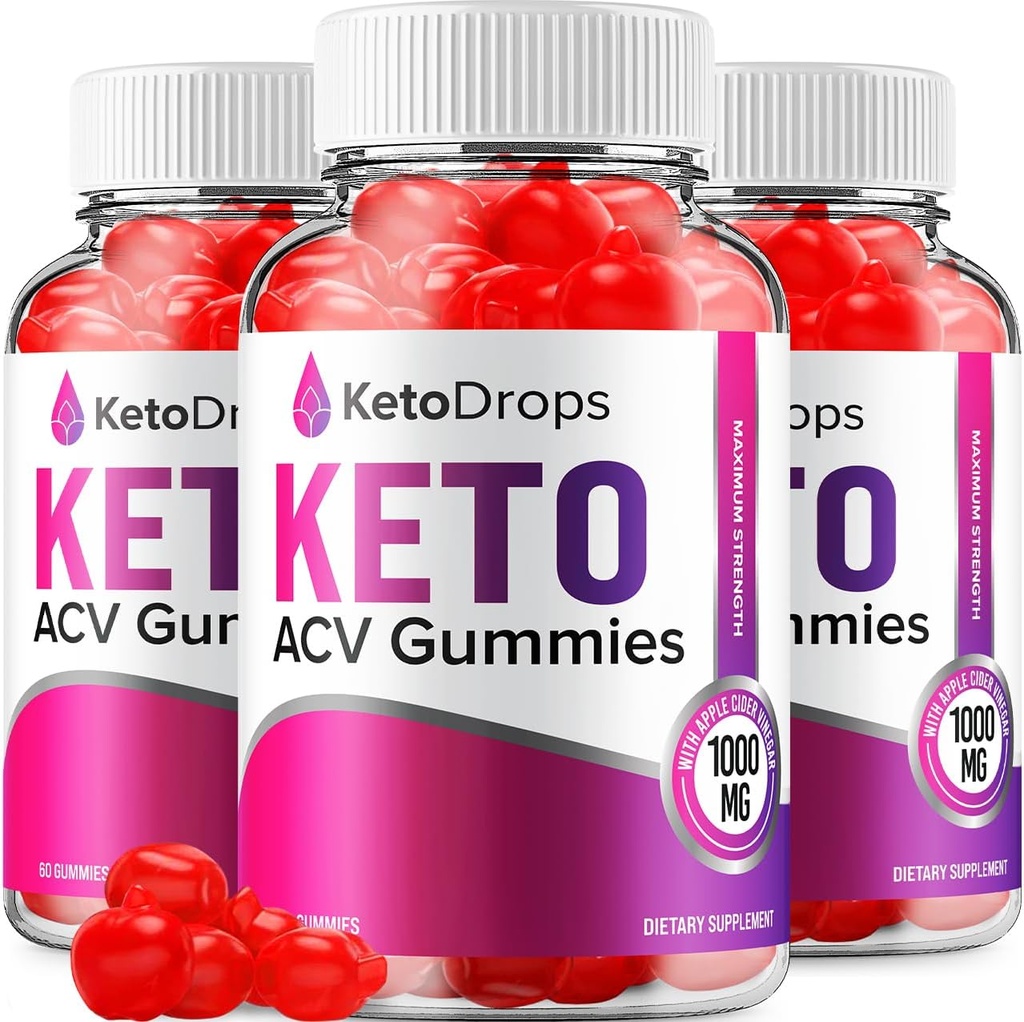 (3 Pack) Keto Drops ACV Gummies - Advanced Formula Drops Keto Plus ACV Apple Cider Vinegar ACV Integratore alimentare Donne (180 Gummies)