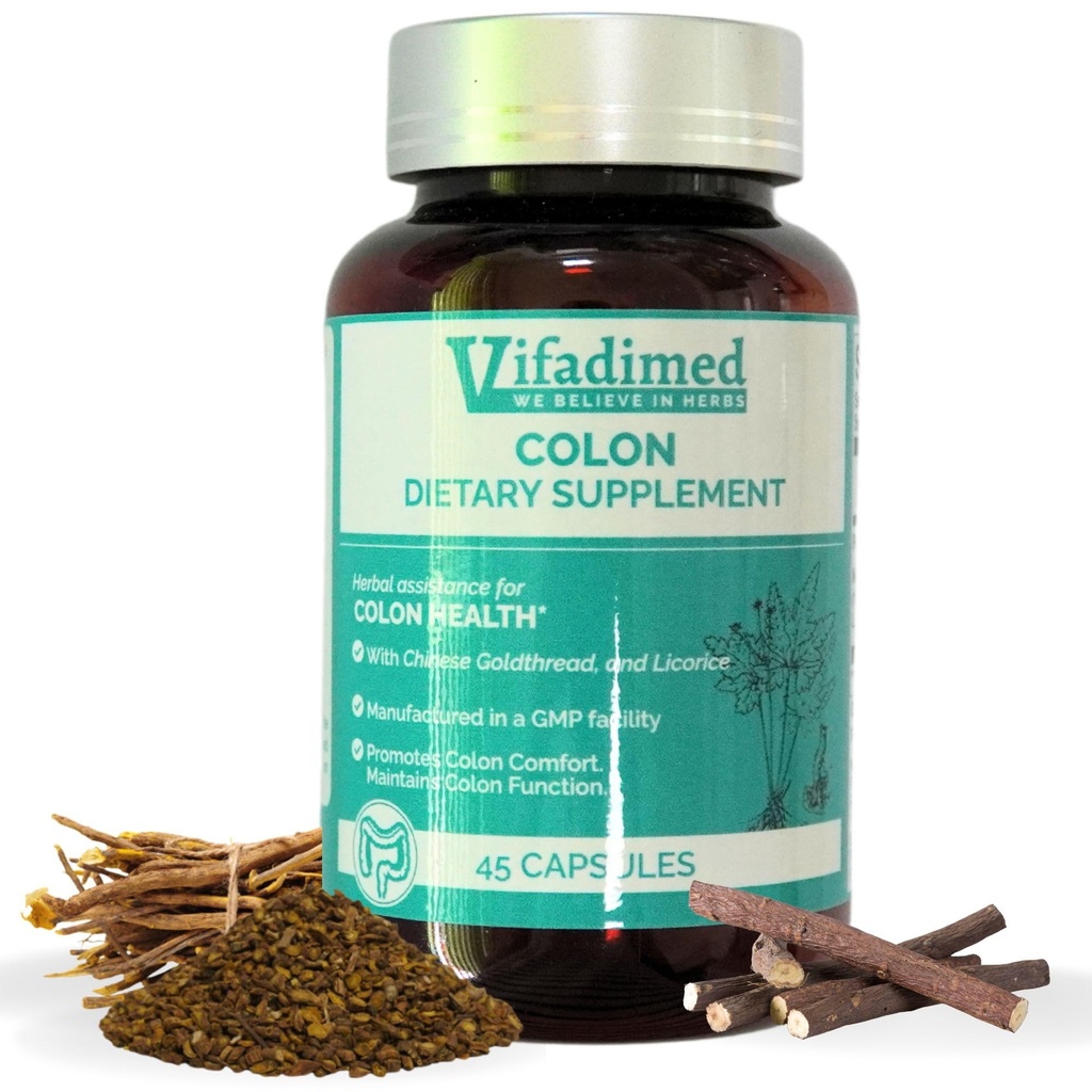 Colon für Durchfall, IBS-D, Colitis, lindert Irritation, verbessert Colons Funktion. Gut Lining,Gut Microbiome,Gut Motility. IBS Relief.-45 Kapseln
