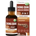Dong Quai Liquid Supplement für Frauen, Angelica Sinensis Wurzelextrakt Tincture Support Menopause & PMS Relief, Hot Flashes, Kräutermischung Tropfen mit Red Clover Fenugreek. 2oz