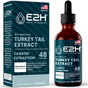 Estratto di funghi di tacchino - Assorbimento più veloce che Turchia Tail Mushroom capsule o polvere - Sistema immunitario tutto naturale e supporto digestivo- Funghi reali Tail - 2 Fl Oz da E2H