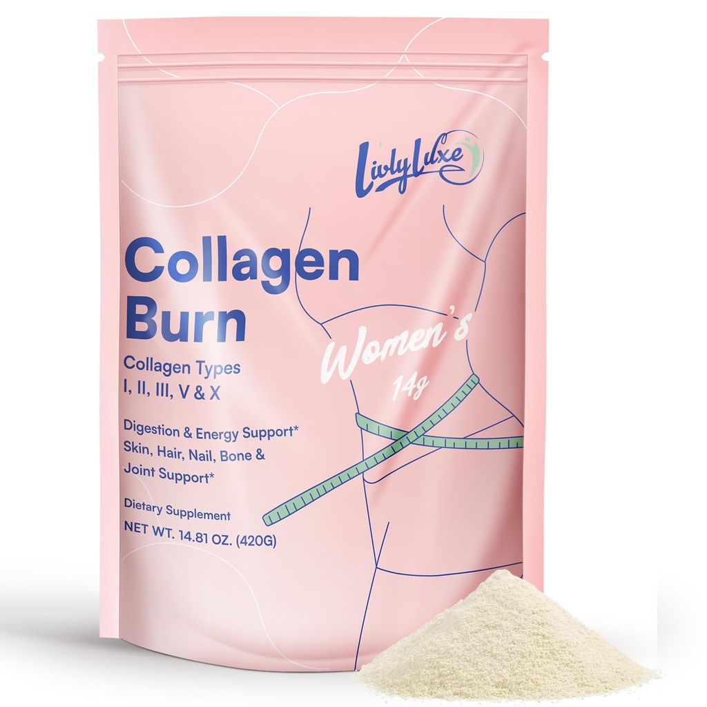Polvere di combustione del collagene per le donne - supplementi di perdita di peso per la combustione del grasso del ventre, Metabolismo Booster, progettato per la perdita grassa efficace e più sana - 420g