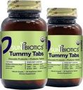 SUNBIOTICS Tummy Tabs - Chewable Probiotic and Prebiotic Tablets with 18 Billion CFUs of 4 Probiotic Strains for Good Gut Flora, Immune System, & Balanced Microbiome - Vanilla, (Pack of 2)