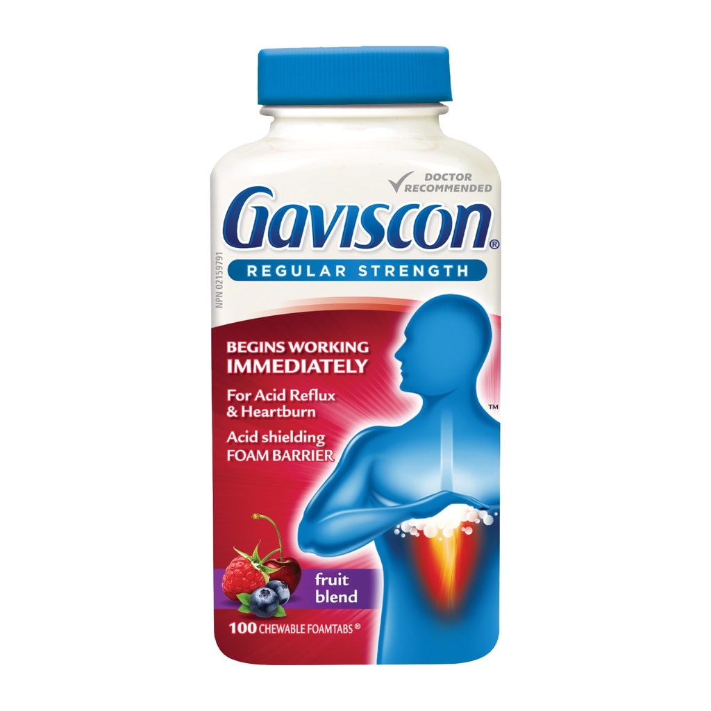 Gaviscon Regular Strength Fruit Antacid 100 Tabletten