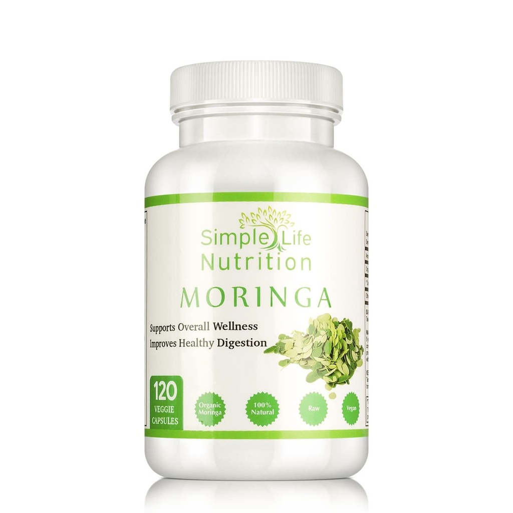 Bio Moringa Pulver Kapseln - Vegan Non GMO Oleifera Blatt Extrakt