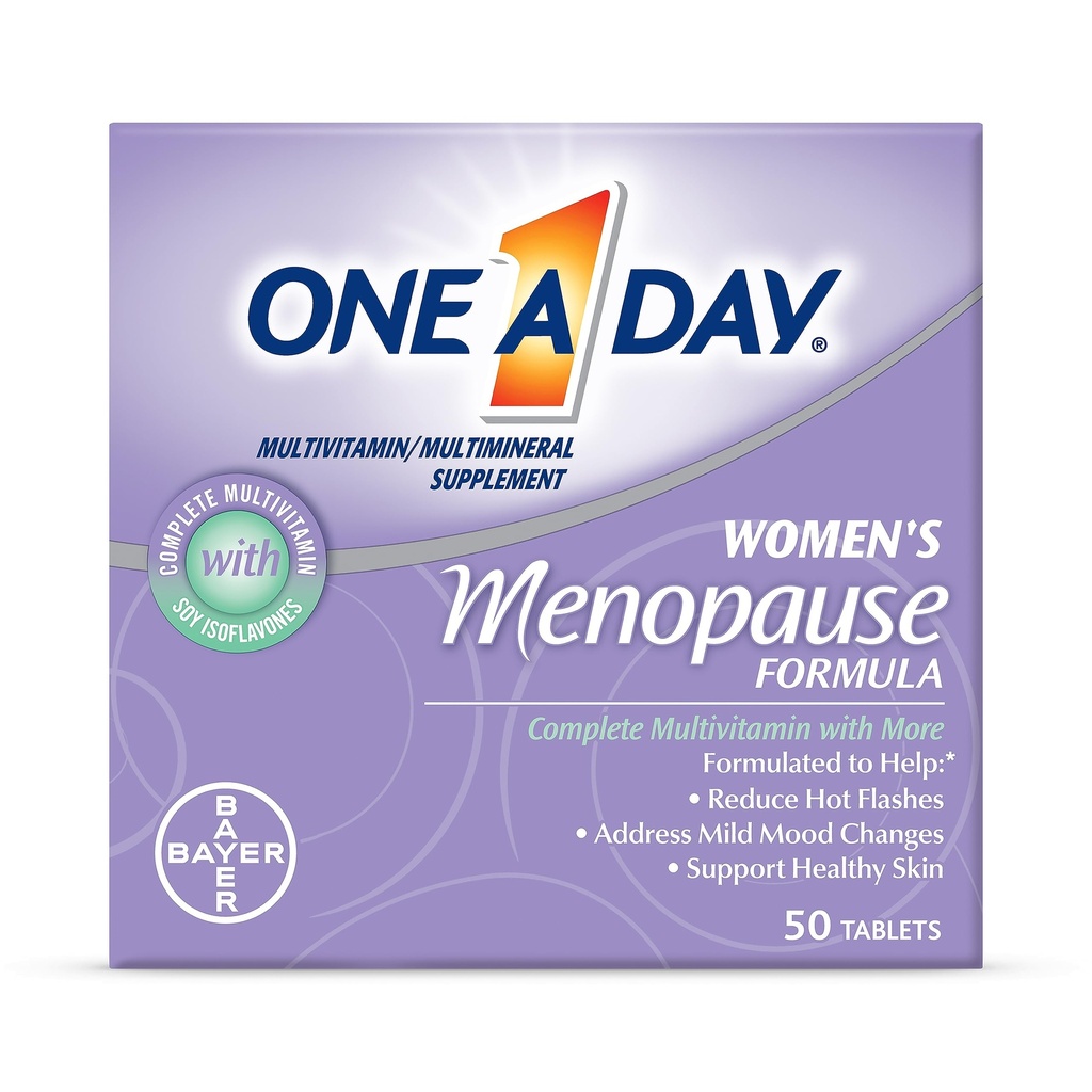 Un giorno menopausa multivitaminico femminile con vitamina A, vitamina C, vitamina D, vitamina E e zinco per il sostegno della salute immunitaria, salute di ossa, 50 conte