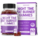 La nuit Fat Burner Gummies (60 comte) Perte de poids et métabolisme - Sans sucre - Delicious Raspberry aromatisé supplément de mélanonine Gummies - Vegan Safe - Testé par une tierce partie - Fabriqué aux États-Unis