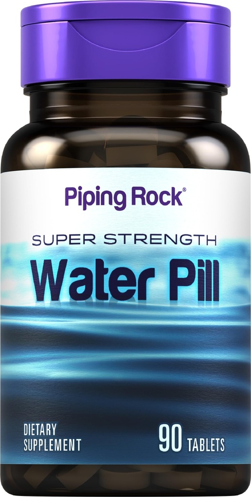 Piping Rock Water Pill per uomini e donne | 90 compresse | Super Strength Supplement | Vegetariano, Non OGM, Gluten Free