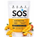 SOS Hydration Elektrolyt Pulver Getränke Mix | 24 Servierungen | Essential Vitamins Low Sugar Keto-Friendly | Mango