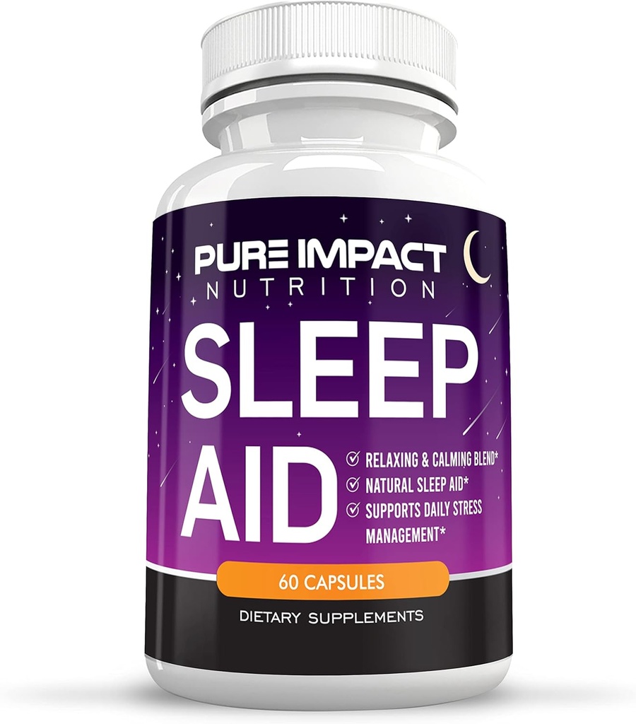 10-en-1 Gélules naturelles d'aide au sommeil: Supplément non-habitant pour un repos plus long et plus profond avec Calcium, Camomile, Goji, St Johns Wort, 10 Mg Melatonine - 60 Capsules