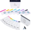 MUMI Ultimate Wellness Bundle - Pill Pouch Set und Single Dose Kit - 7pc Mini Pill Bags mit 1 großen Reißverschlussbeutel und 7pc Powder Supplement Packets mit 1 großen Reißverschlussbeutel