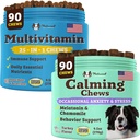 Natural Dog Company Multivitamin und Calming Supplement Bundle, Tägliche Nährstoffe und Angst Relief für Hunde, Unterstützung Gelenke Gesundheit, Haut und Mantel, reduzieren Stress von Lärm & Reisen, essentielle Vitamine