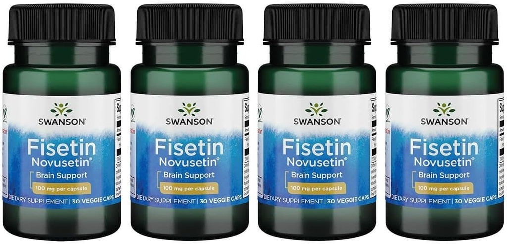 Swanson Fisetin Molecularly Ähnlich wie Apigenin, Luteolin und Quercetin 100 Milligramme 30 Veg Kapseln (4 Packung)