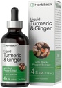 Gocce di supplemento di Horbaach Turmeric e Ginger | 4 fl oz | con estratto di pepe nero | Tintura liquida di erbe | Vegan, Non OGM & Gluten Free