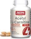 Gélules d'acétyle L-Carnitine - 500 mg - 60 Compte - Pour la santé cérébrale et le métabolisme de l'acide gras - Capsules végétales - Non-OGM - Sans gluten