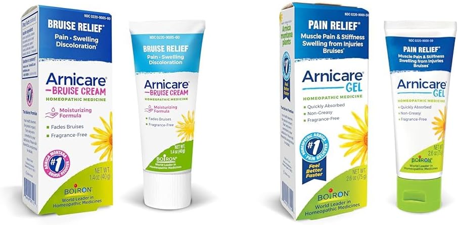 Boiron Arnicare Bruise Cream für Schmerzlinderung von Bruising und Schwellung oder Verfärbung & Arnicare Gel für beruhigendes Relief von Gelenkschmerzen, Muskelschmerzen, Muskelschmerzen