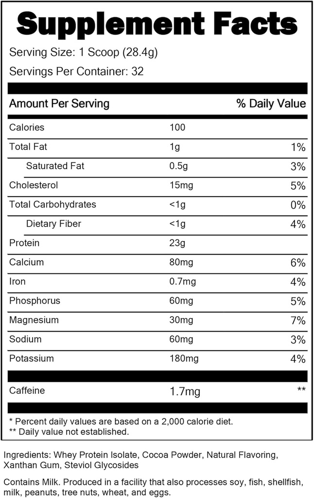 Portionen Master CFM Whey Isolate Protein Powder, 2 LB, 23g Low Carb, Low Fat, Cold-Processed, Fast Absorbing, Muskelwachstum & Recovery Support (Chocolate Brownie)