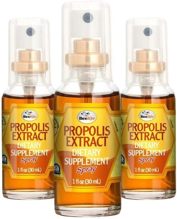 Beelife Propolis Sore Throat Relief Spray - Propolis Spray - Natürliche Immununterstützung, hilft Cough & Dry, Itchy Throat - Kein Zucker - 3-Pack
