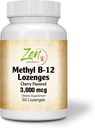 Methyl Vitamin B-12 Ergänzung - mit Vitaminen B6, Folat, Biotin - Unterstützung Herz-Kreislauf-Gesundheit, Gesundes Immunsystem, Gehirn- & Nerve-Funktion - 50 Lozenges