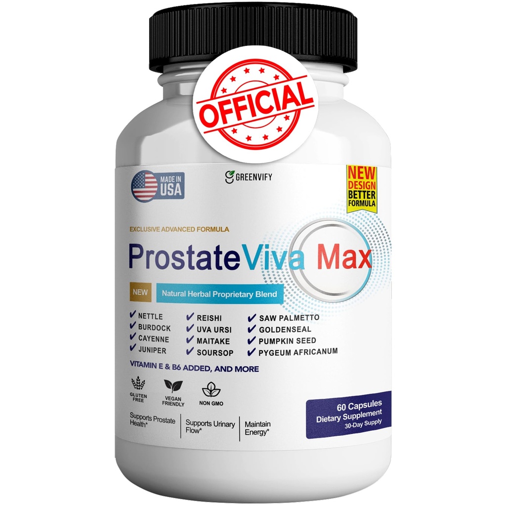 ProstateViva Max Prostate Suppléments pour les hommes Capsules, suppléments de santé - la force maximale, tout naturel pour soutenir la fonction normale et saine (60 capsules)